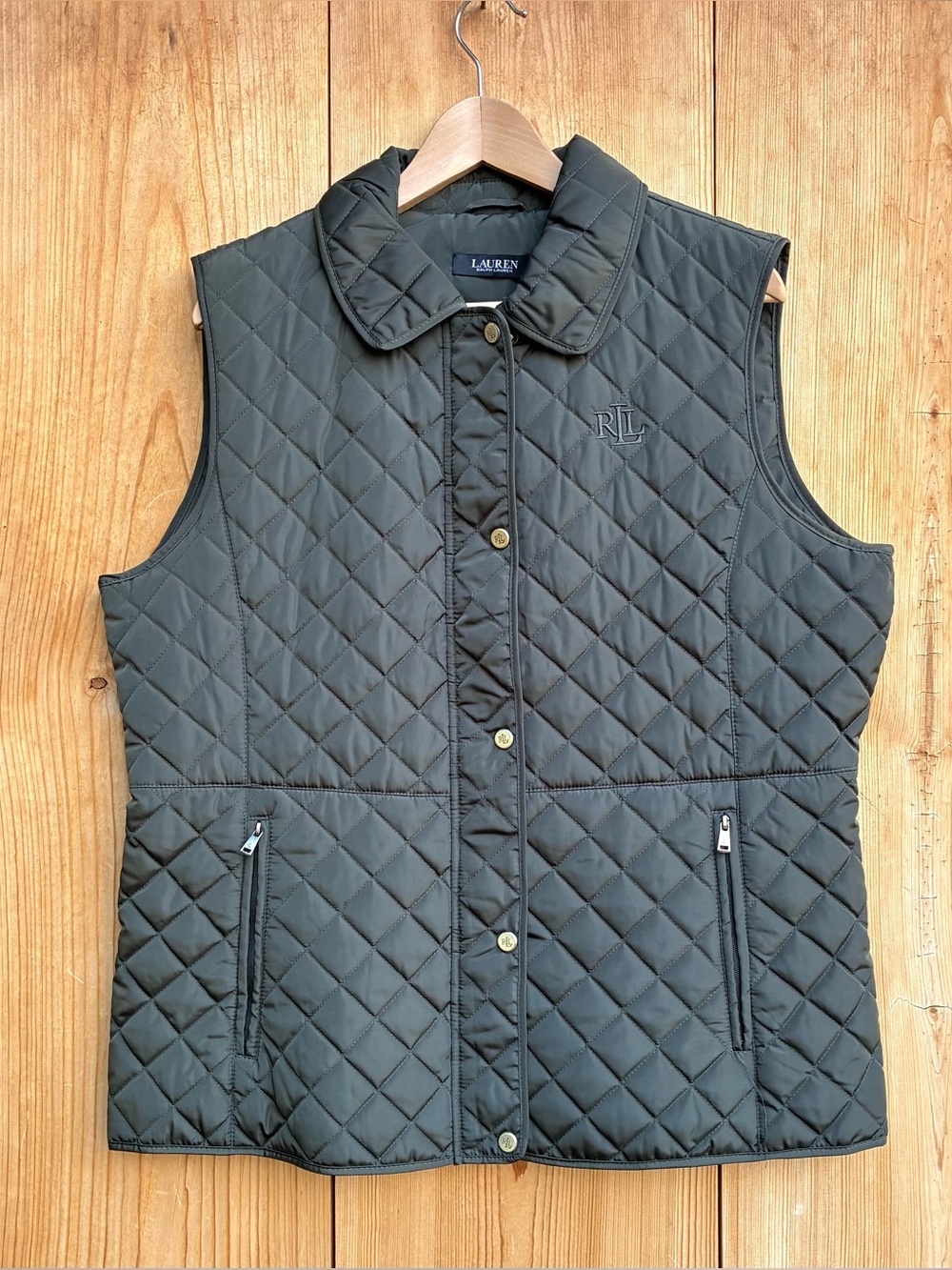 Ralph Lauren Black Label Quilted Zip Up Vest Women’s Sz XL